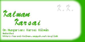 kalman karsai business card