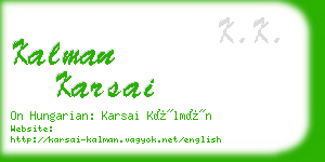 kalman karsai business card